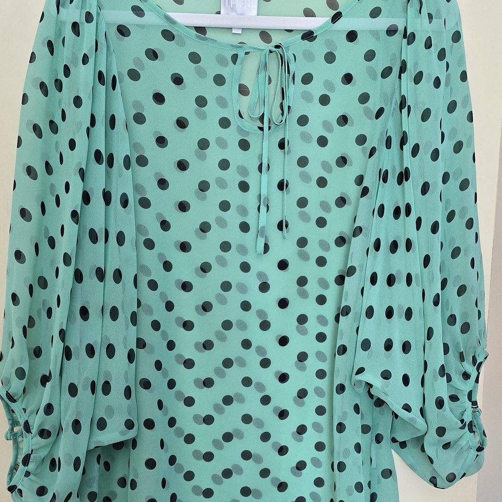Karen Walker Teal Polka Dot Blouse